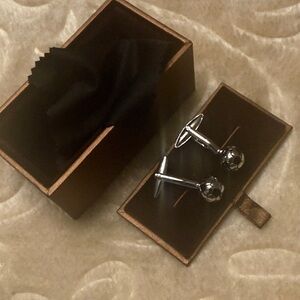 Elegant Silver Cufflinks- Soccer ball